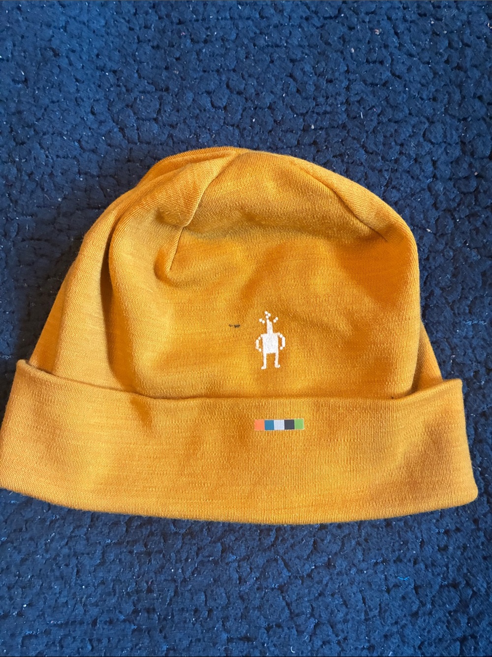 Smartwool Kids Mustard Beanie with Robot Logo